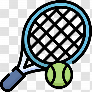 Tennis Racket - Tennis Racket With Ball Illustration Transparent PNG