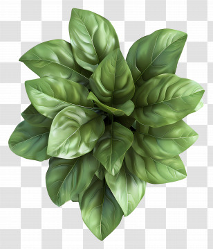 Plant Top View - Green Leaves Bunch In Botanical Style Transparent PNG