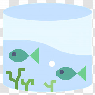 Fish Tank - Fish Tank With Two Green Fish Transparent PNG
