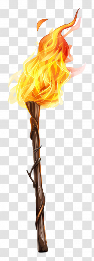 Fire Stick - Burning Flaming Torch Transparent PNG