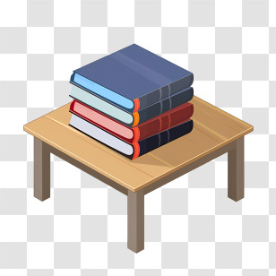 Book Cover Mockup - Stack Of Books On A Wooden Table Illustration Transparent PNG