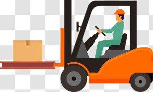 Icon - Forklift With Operator And Cargo Transparent PNG