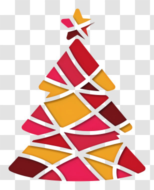 Christmas Tree - Colorful Mosaic Christmas Tree Transparent PNG