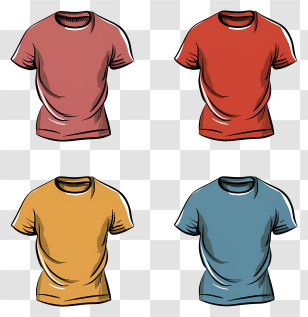 Cloth - Set Of Colorful T-Shirts Transparent PNG