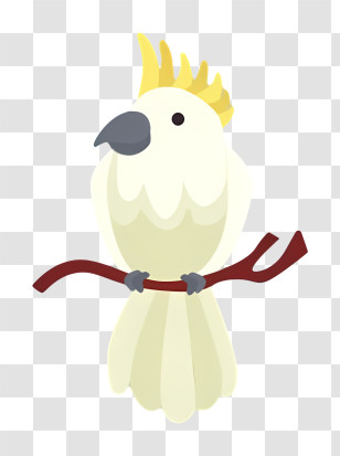 Bird Parrot - White Parrot With Yellow Crest Transparent PNG
