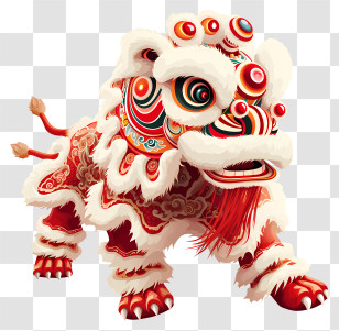Chinese New Year - Traditional Chinese Lion Dance Costume Transparent PNG