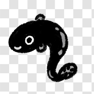 Cartoon - Cute Black Tadpole Illustration Transparent PNG