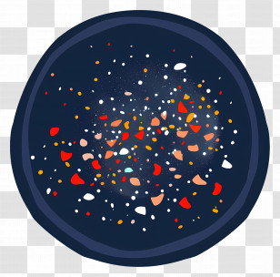 Plate With Crumbs - Colorful Galaxy Illustration Transparent PNG