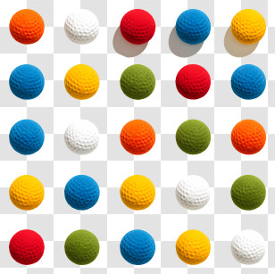 Golf Balls - Colorful Golf Balls For Sports Transparent PNG