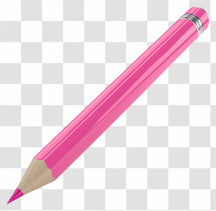 Pencil Cartoon Pink - Bright Pink Pencil Perfect For Writing And Drawing Transparent PNG