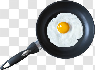 Egg - Fried Egg Cooking In Black Frying Pan Transparent PNG