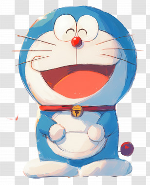 Doraemon - Cheerful Blue Cartoon Character Transparent PNG