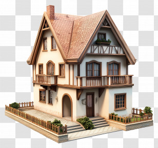 3d Home - Small Cute Doodle House Transparent PNG