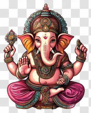 Ganesh - Illustration Of Ganesha, Hindu Elephant Deity Transparent PNG