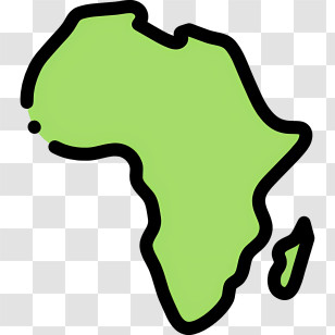 Africa Map - Green Illustration Of Africa Continent Map Transparent PNG