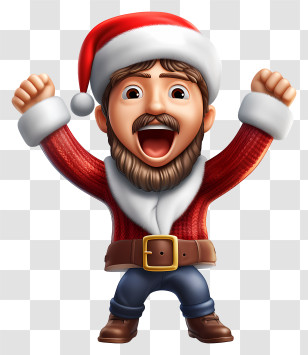 Christmas Elements - Santa Claus In A Festive Celebration Mood Transparent PNG