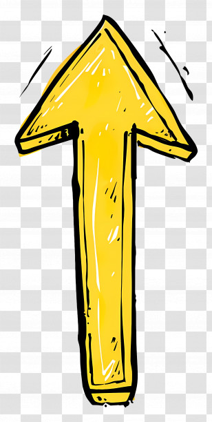 Hand Drawn Arrow - Hand-Drawn Yellow Arrow Illustration Transparent PNG