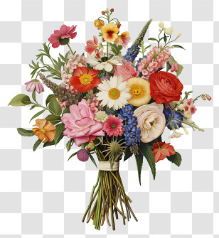 Wedding Flower Bouquet - Colorful Flower Bouquet Transparent PNG