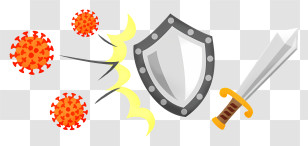 Virus - Shield And Sword Protecting Against Virus Illustration Transparent PNG
