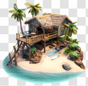 Beach Bungalow - Tropical Beach House Transparent PNG