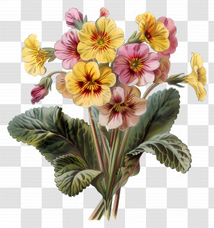 Primrose - Colorful Flowers In Bloom Transparent PNG