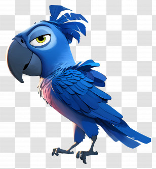 Blue Macaw - Animated Blue Parrot With Expressive Look Transparent PNG