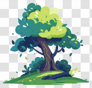 Green Tree - Green Tree Illustration With Lush Leaves Transparent PNG