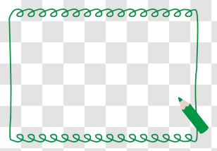 School Frame - Green Pencil Frame Transparent PNG