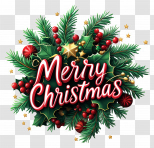 Merry Christmas - Festive Merry Christmas Holiday Decoration Transparent PNG