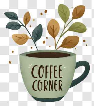 Coffee Corner Logo - Coffee Corner Green Mug Logo Transparent PNG