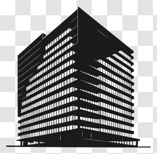 Building Silhouette - Contemporary Modern Building Silhouette Transparent PNG