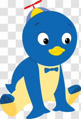 Backyardigans - Blue Cartoon Penguin With Bowtie Transparent PNG