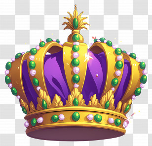 Mardi Gras Crown - Royal Crown With Jewels Transparent PNG