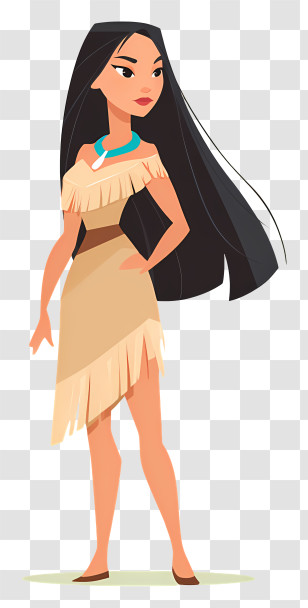 Pocahontas - Elegant Woman In Fringe Dress Transparent PNG