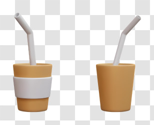 Airplane - Reusable Cups With Straws Illustration Transparent PNG