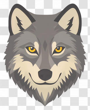 Wolf Head - Gray Wolf Face Cartoon Transparent PNG