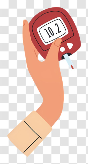 Electronic Scale - Hand Holding Blood Glucose Meter With Reading Transparent PNG