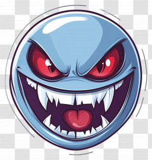 Halloween Emoji - Evil Face Illustration Transparent PNG