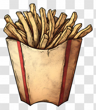 French Fries - French Fries In Paper Container Illustration Transparent PNG