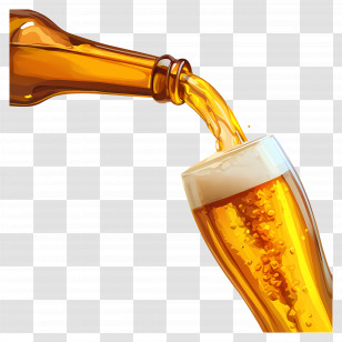 Beer Pouring - Beer Being Poured Into Glass Transparent PNG