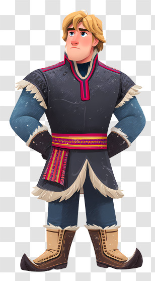 Frozen Kristoff - Cartoon Man In Winter Outfit Transparent PNG