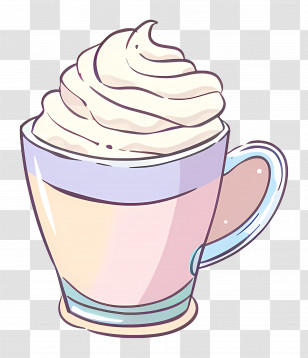 Hot Chocolate - Coffee Cup Illustration With Creamy Swirl Top Transparent PNG