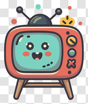 Cartoon Television - Cute Cartoon Television With Smile Transparent PNG