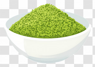 Matcha Powder - White Bowl Of Green Tea Powder Illustration Transparent PNG