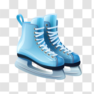 Skates Shoes - Blue Ice Skates With Laces Transparent PNG