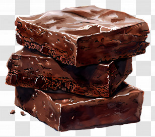 Stack Of Chocolate Brownies - Rich Stack Of Chocolate Brownies Illustration Transparent PNG