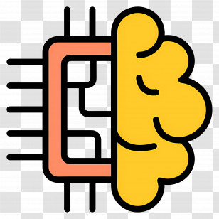 Artificial Intelligence - Brain Chip And Technology Icon Transparent PNG