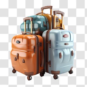 Suitcase - Stack Of Colorful Suitcases For Travel Transparent PNG