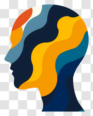 Mental Health - Colorful Abstract Human Head Design Transparent PNG