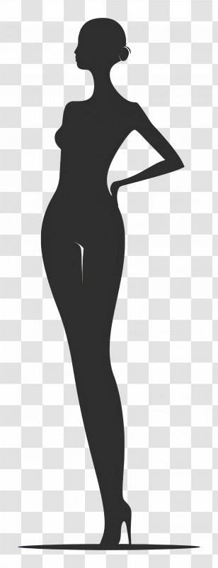 Standing Woman Silhouette - Graceful Woman Silhouette Art Transparent PNG